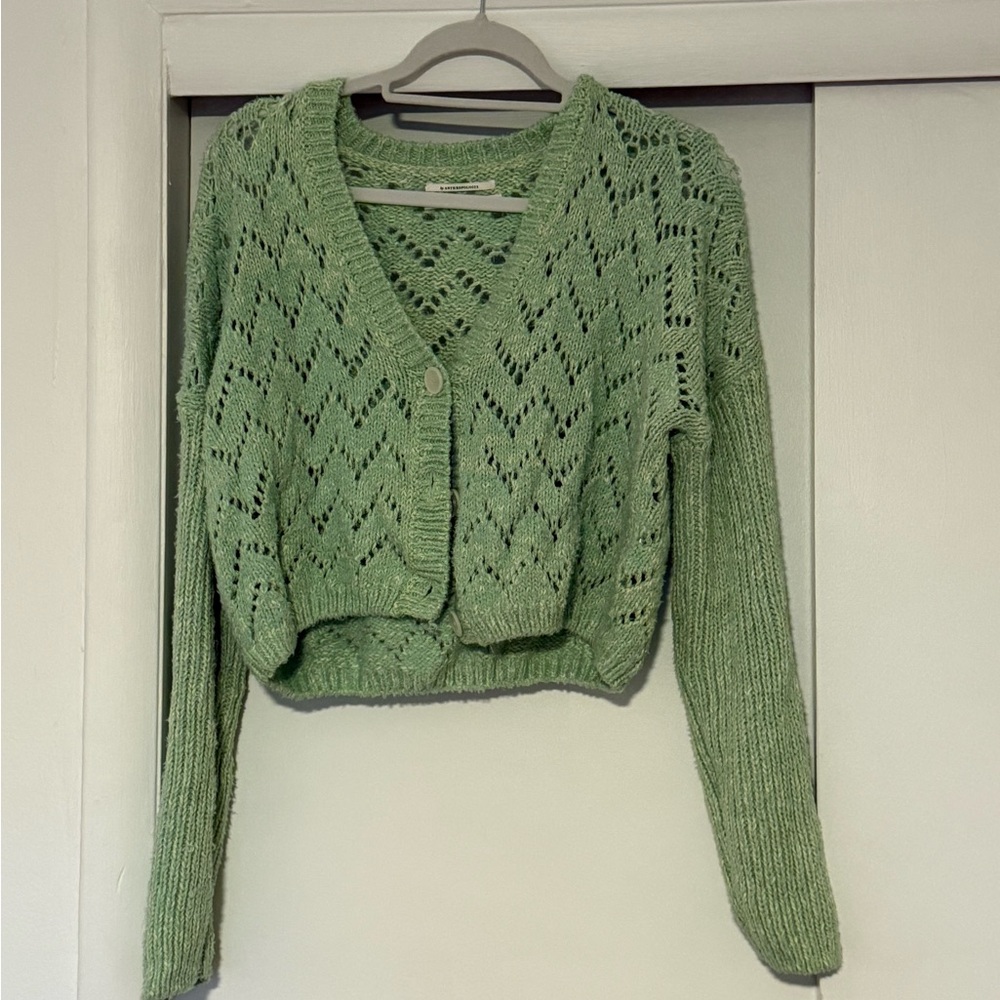 Open Stitch Mini Cardigan Sweater - Picture 3 of 4